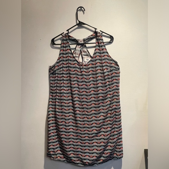 Old Navy Racer Back Geometric Pattern Dress • Size Medium - Picture 2 of 5